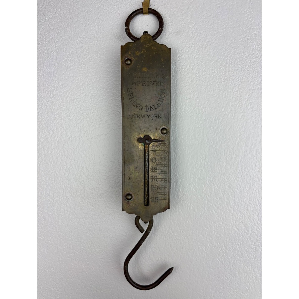 Antique Chatillon's Improved Spring Balance Brass Family Scale Barn Scale 1870s